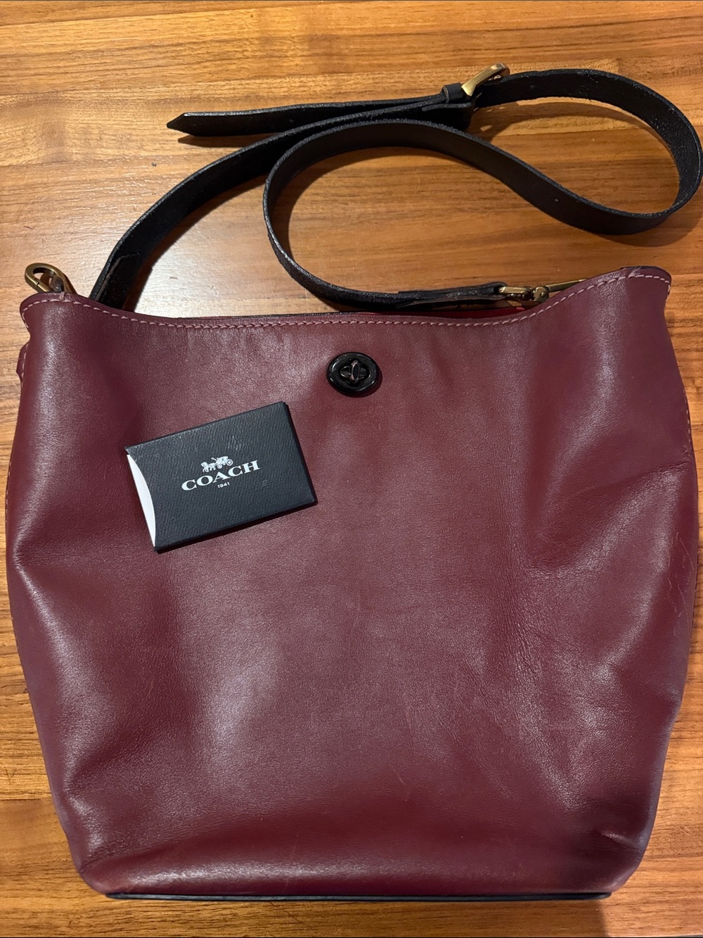 Coach 1941 Glove tanned Pebbled Leather Duffle Shoulder Bag 50115 Oxblood